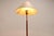 Paavo Tynell Style Floor Lamp in Brass and Leather with Linen Shade, 1950s For Sale - Image 4 of 5