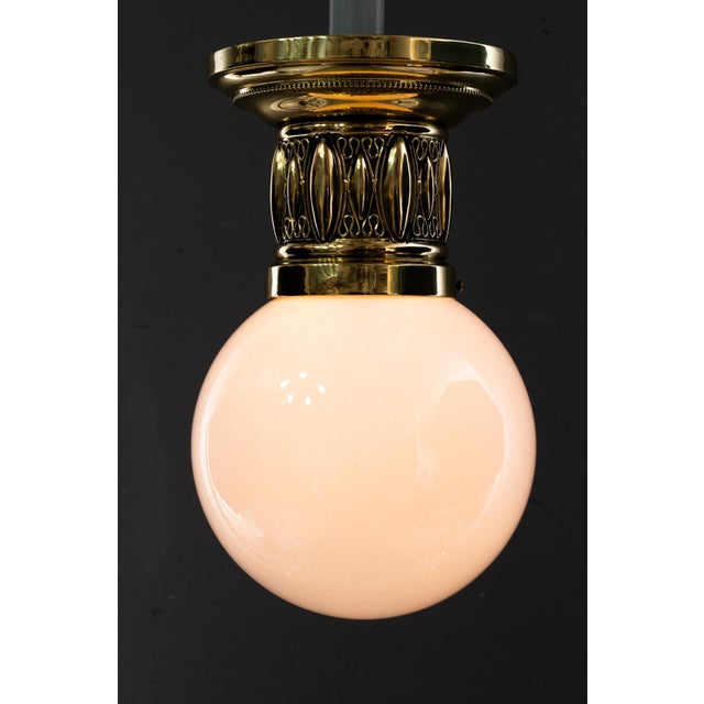 Art Deco Ceiling Lamp with Opal Glass Shade, 1920s For Sale - Image 11 of 16