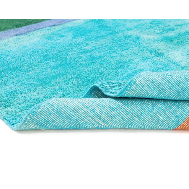 Bold Color-Block Hand-Knotted Wool Rug | 13'9" X 9'11" | One of a Kind For Sale - Image 6 of 7