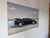 Mid-Century Modern 1980s Schamerhorn Black Lamborghini Countach on Sandy Beach Oil on Canvas Painting – Signed, Unframed For Sale - Image 3 of 14