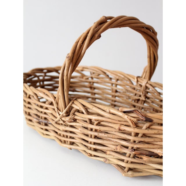 Vintage Woven Gathering Basket For Sale - Image 10 of 14