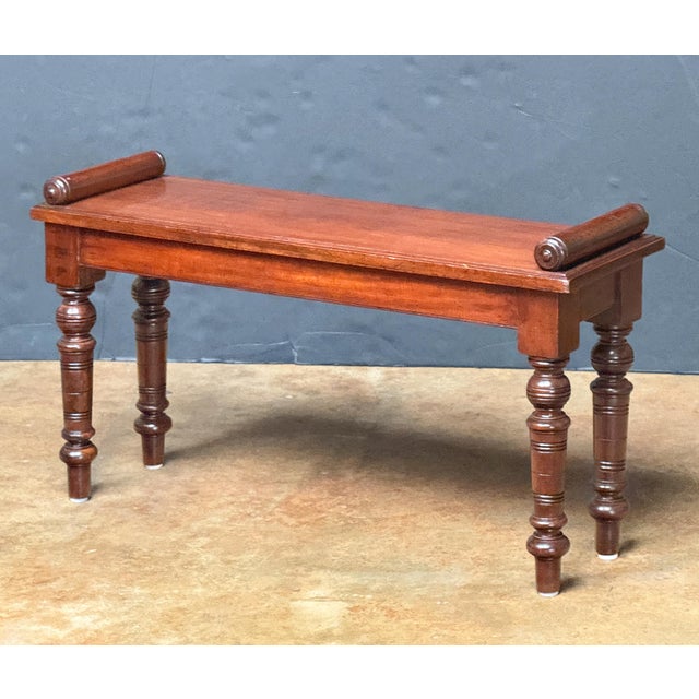 Traditional Edwardian Hall Bench or Window Seat of Mahogany From England For Sale - Image 3 of 12