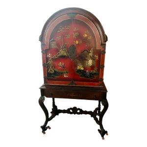 Jacobean Hand-Painted Chinoiserie Cabinet