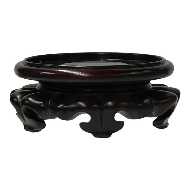 4" Brown Wood Curve Base 5 Legs Round Display Stand Riser Easel For Sale