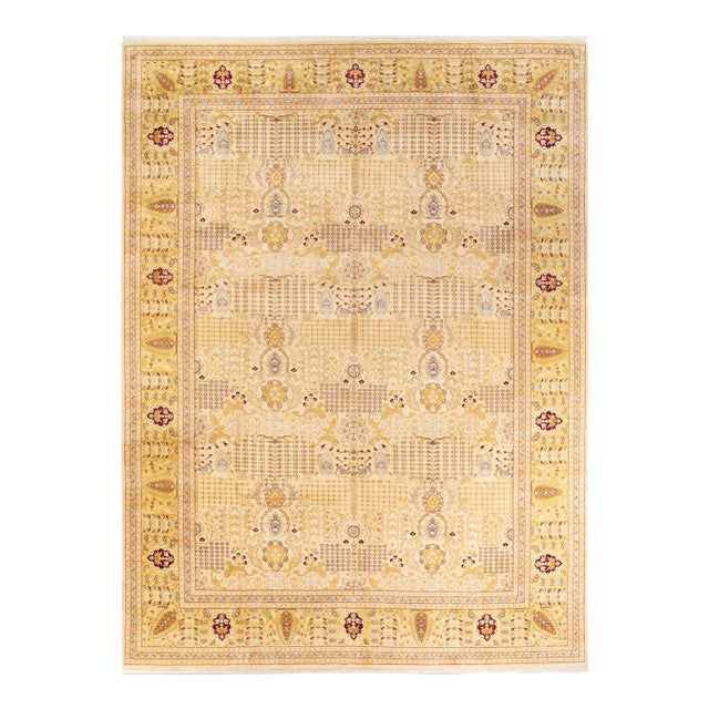 Mogul, One-of-a-Kind Hand-Knotted Area Rug in Ivory, 9' 1" x 12' 4" For Sale