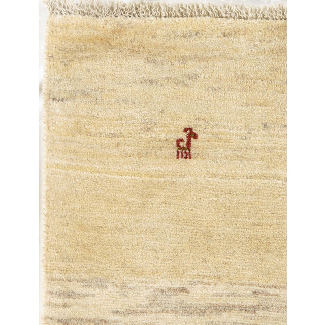 Vintage Hand-Knotted Persian Gabbeh Rug 6'10" X 8'2" For Sale - Image 4 of 5