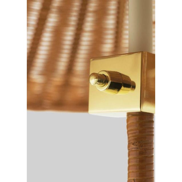 Mid-Century Modern 1935 Paavo Tynell Model 9602 Brass and Rattan Floor Lamp With Canvas Shade For Sale - Image 12 of 16