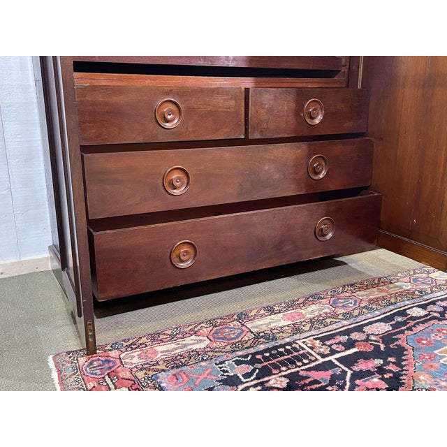 antique Victorian English Wardrobe in Mahogany, 1800s For Sale - Image 13 of 18