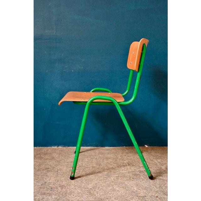 Industrial Style Green Kitchen Chairs, Set of 6 For Sale - Image 9 of 18