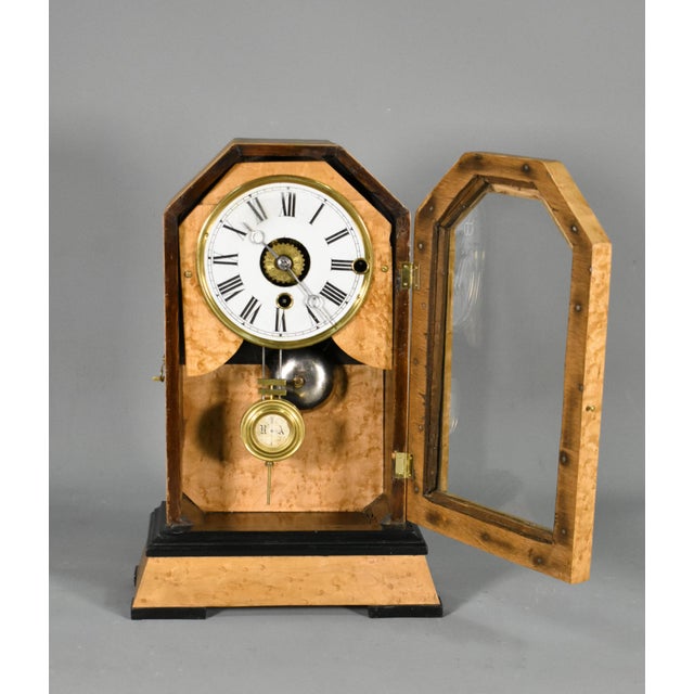 Antique Mantel Clock with Alarm, 1890s For Sale - Image 6 of 12