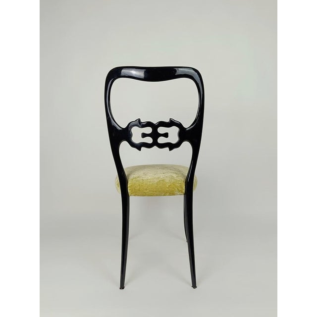 1950s Mid-Century Italian Chinese Chippendale Style Lacquered Chairs, 1950s, Set of 6 For Sale - Image 5 of 18