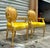Textile French Style Yellow Velvet Chairs With Gold Details- Set of 2 For Sale - Image 7 of 9