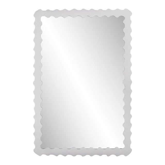 Fleur Home Audubon Bamboo Rectangle Mirror in Graytint, 24x36 For Sale