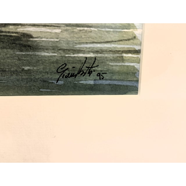 1995 Giamberti Framed Original Venetian Canal Watercolor For Sale - Image 4 of 9