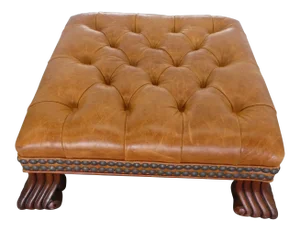Kravet Furniture Tufted Leather Hassock / Stool