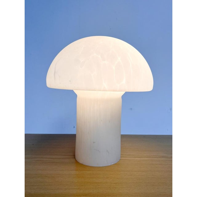 Large (35 cm high) mushroom lamp by Eckert, marked on the inside with model 54 96. The lamp is crafted from a single piece...
