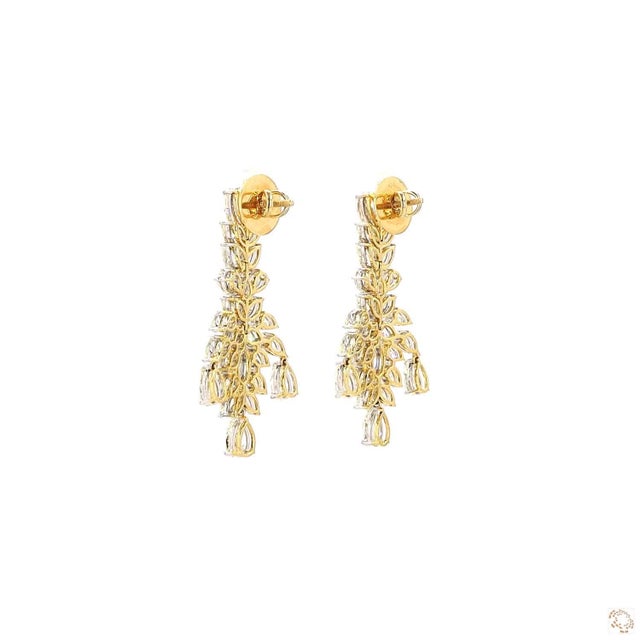 Early 21st Century 12.72 Carat Pear Shape Diamond Gold Earrings, Pair For Sale - Image 5 of 9