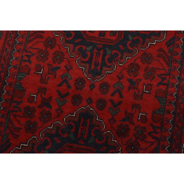 Textile Turkmen Runner 2’8” X 9’6” Red Wool Tribal Hand-Knotted Oriental Rug For Sale - Image 7 of 12