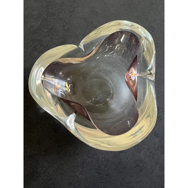Large Transparent and Purple Murano Bowl, 1960s For Sale - Image 3 of 10