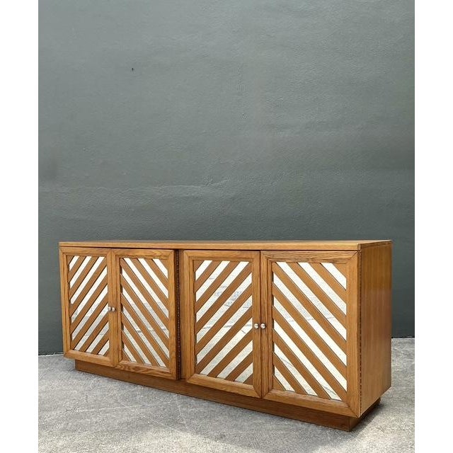 Chocolate Vintage Bassett Chevron Mirrored Dresser For Sale - Image 8 of 12