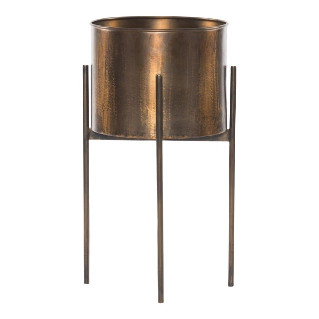 Four Hands Jed Planter - Weathered Brass For Sale