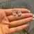 Silver Contemporary Openwork Radiant Moissanite Cluster Stud Earrings, 2 Pieces For Sale - Image 8 of 12