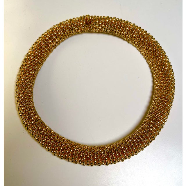 Metal Vintage Ciner Gold Plated Caviar Collar Necklace For Sale - Image 7 of 11