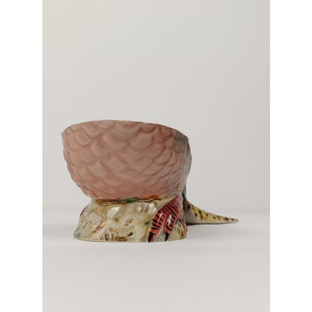 Black Vintage Pheasant Gravy Boat in Hand-Painted Ceramic, Italy, 1950s For Sale - Image 8 of 18