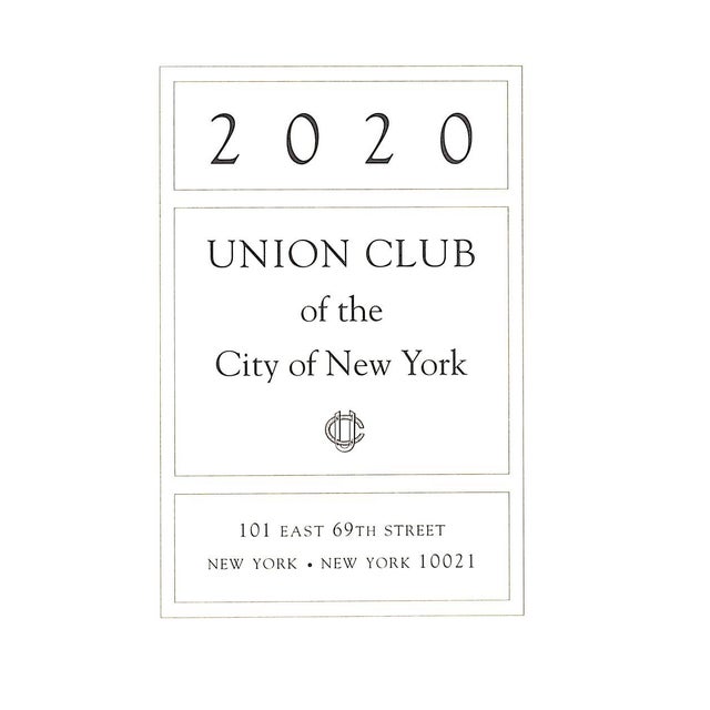 [120] pp. The Union Club Of The City Of New York 2020 6 3/4" x 4 1/2" The Union Club of the City of New York (commonly...