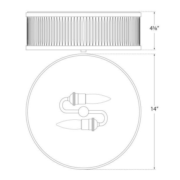 Traditional Alexa Hampton for Visual Comfort Signature Randolph Large Flush Mount in Bronze For Sale - Image 3 of 3