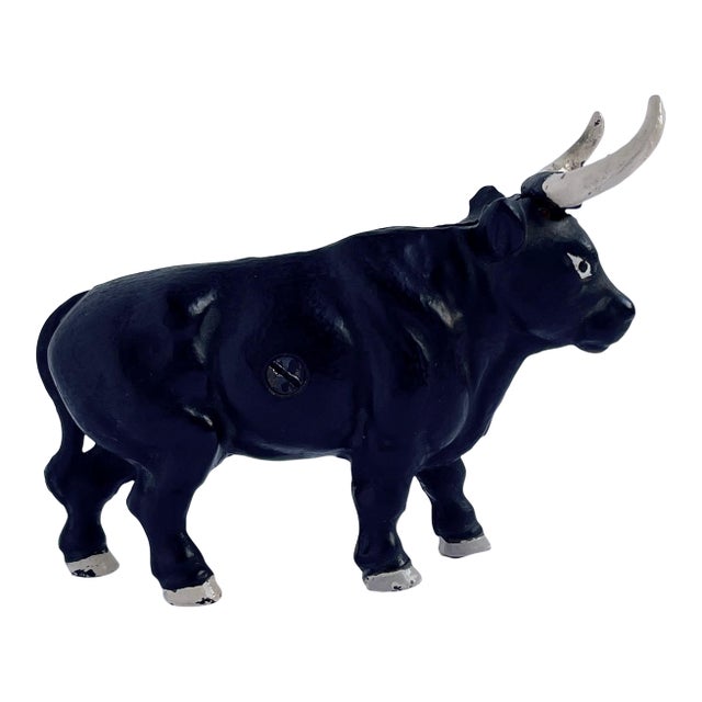 1940s Cast Iron Bull Coin Bank - For Sale