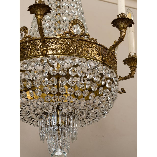 1950s Empire Style Hot Air Balloon 6-Light Chandelier, 1960s For Sale - Image 5 of 14
