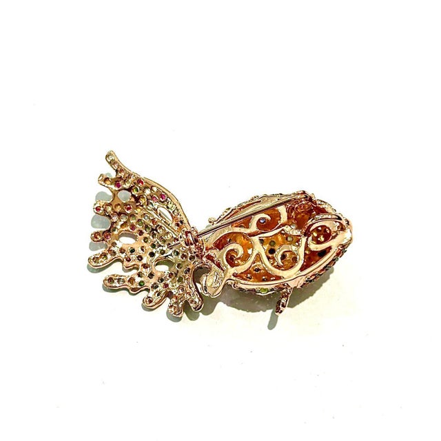 Early 21st Century Bochic "Orient" Ruby & Sapphire Brooch or Pendent Set In 18K Gold & Silver For Sale - Image 5 of 18