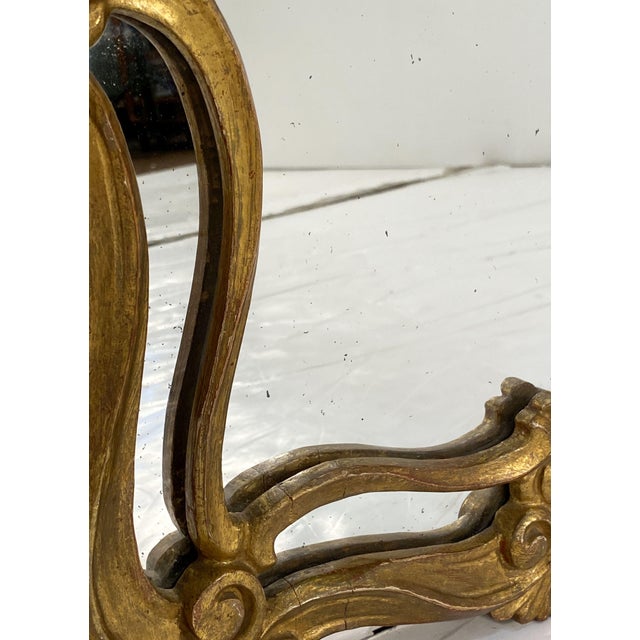 English Pierced Gilt Wall Mirror in the Rococo Style (H 30 3/4 X W 18 1/2) For Sale - Image 12 of 15