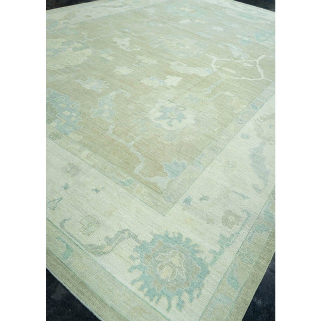 Turkish Turkish Oushak Rug 12'4" x 18'1" #19297 For Sale - Image 3 of 8