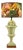 Table Lamp with Green Fruits from Manises, 1950s For Sale