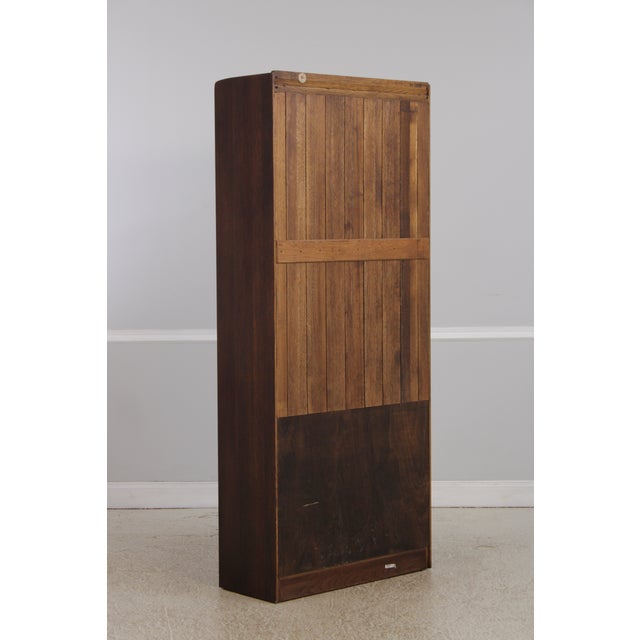 Stickley Mission Oak Tall Bookcase W. Cabinet Base For Sale - Image 12 of 16