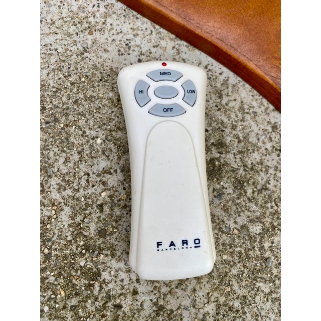 Faro Lantau Brown/Chrome Ceiling Fan with Remote Control, Propeller/Airplane Blade Style, 1980s For Sale - Image 12 of 13