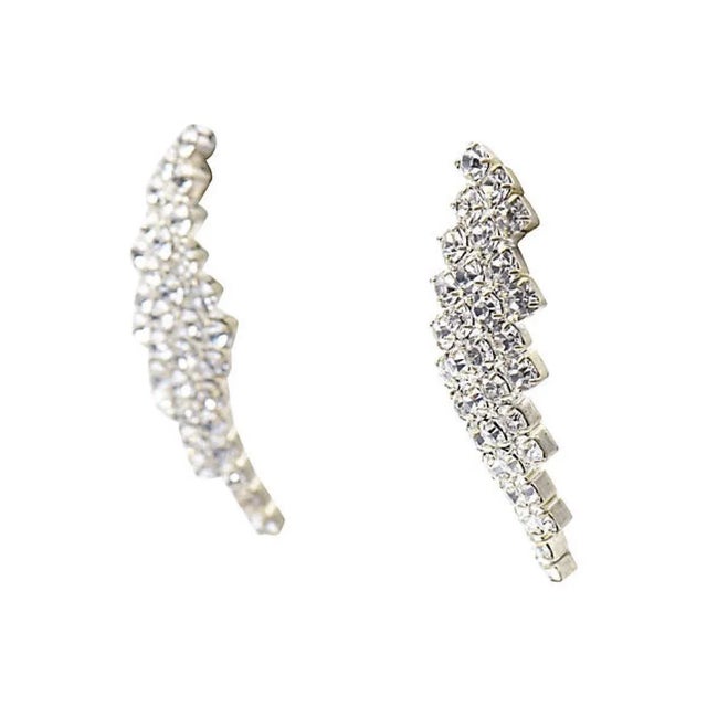 Rhinestone Bib Cocktail Statement Necklace and Earrings - 3 Pieces For Sale - Image 4 of 10