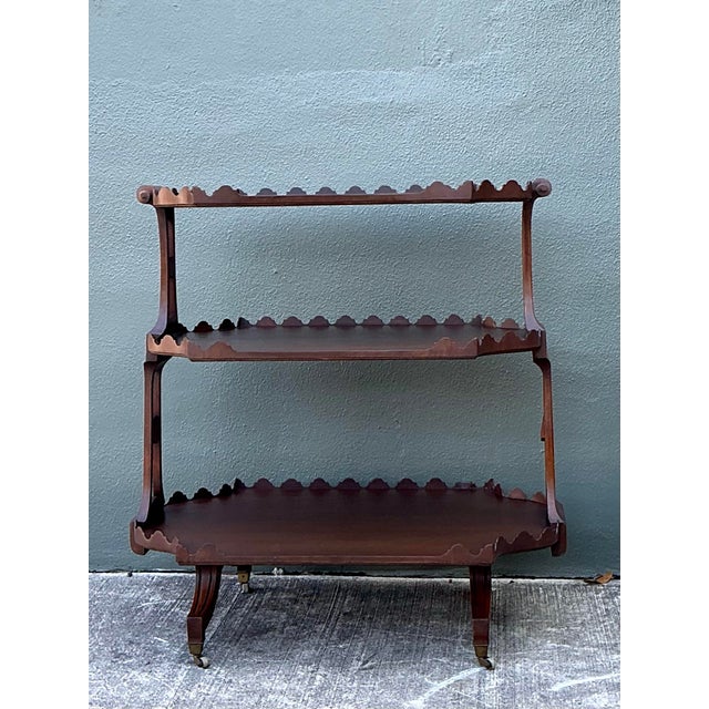 Vintage Regency Scalloped Tabouret For Sale - Image 12 of 12