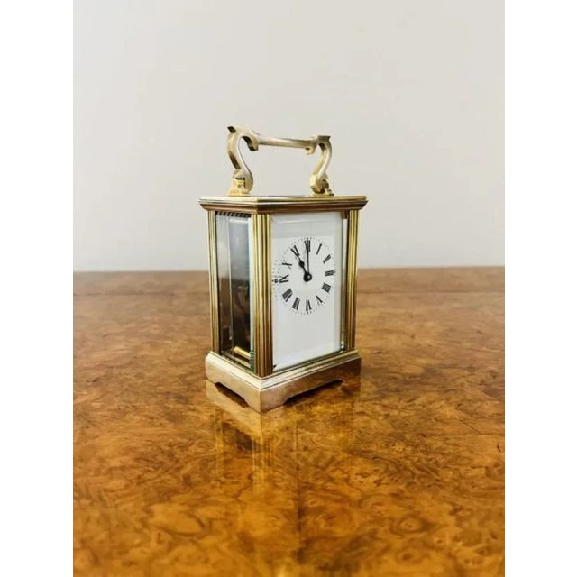 Late 19th Century Victorian Brass Carriage Clock, 1890s For Sale - Image 5 of 6