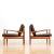 These mid-century lounge chairs were produced in the 1960s Attributed to Beka, Belgium. With stunning rosewood frames,...