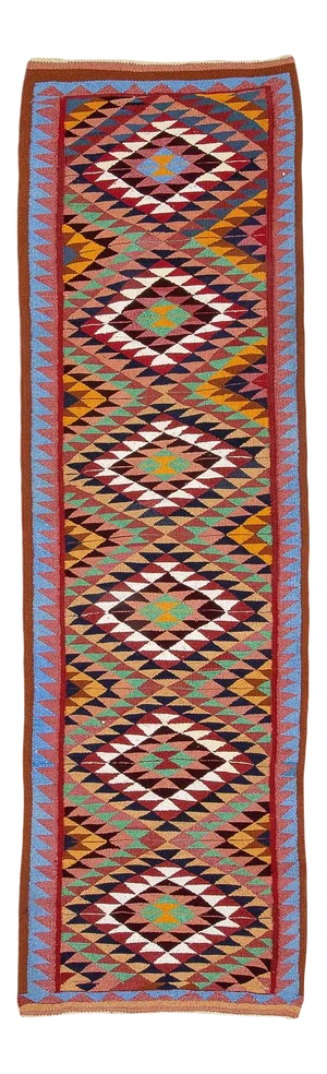 Colorful Vintage Kilim Runner