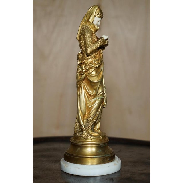 Albert Ernest Carrier-Belleuse, Reading Lady, 19th Century, Gilt Bronze For Sale - Image 10 of 18