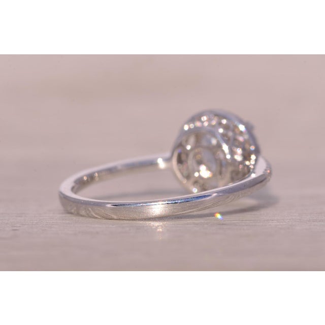 Metal The Champ: Halo Set Natural Diamond Engagement Ring in White Gold For Sale - Image 7 of 11