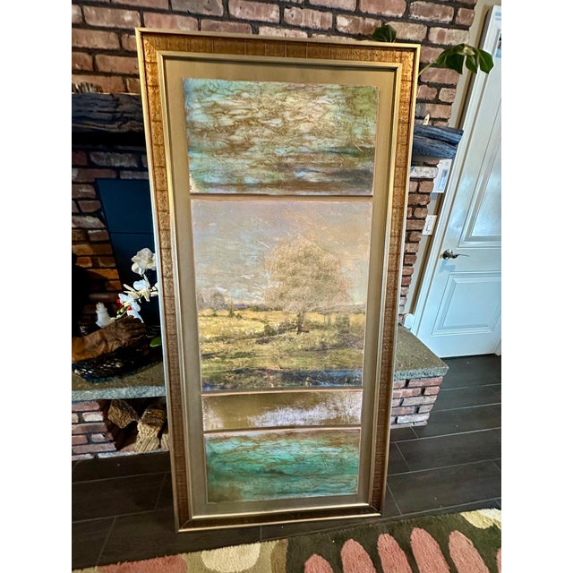 "Still Water" Monumental 69" Vertical Triptych by John-Richard Elevate your space with "Still Water," a monumental...