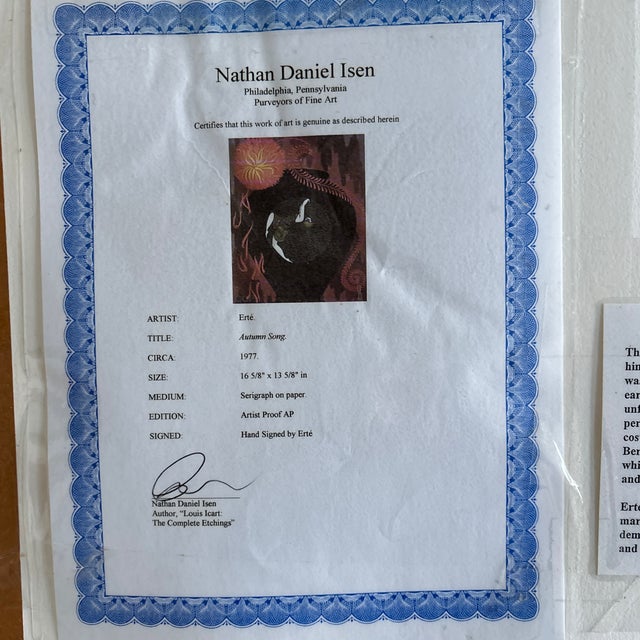 Metal 1950s Art Deco Print by Erté For Sale - Image 7 of 9