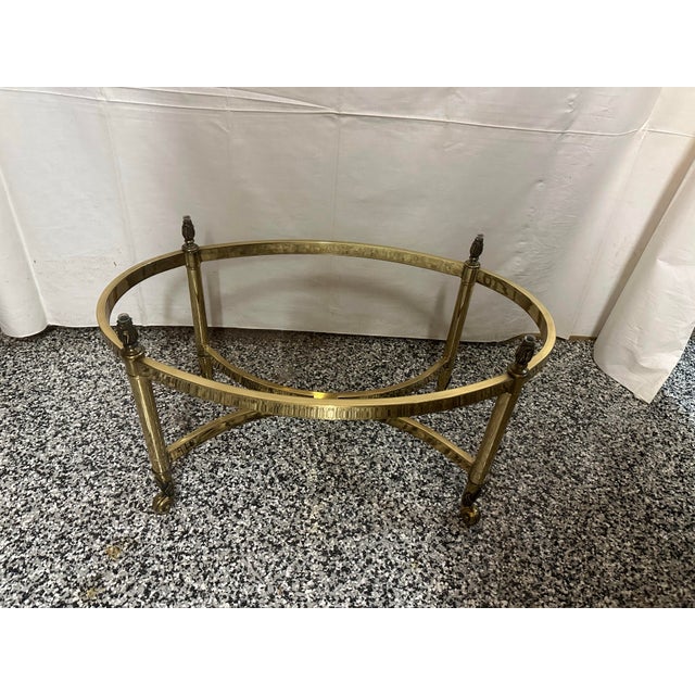 Brass La Barge Hollywood Regency Brass Oval Coffee Table For Sale - Image 8 of 8