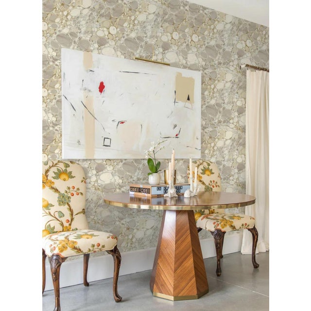 Keats Pebble Marbled Removable Wallpaper – Beige/Cream 3 Yard Roll For Sale - Image 4 of 8