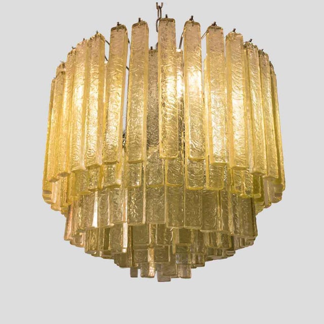 Green Olive Green Martellate Murano Glass Rod Pendant Light from Venini, 1960s For Sale - Image 8 of 11